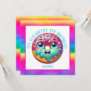 Convites Feliz aniversário donut adicionar namorados