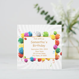 Convites Feliz Aniversário dos Balões