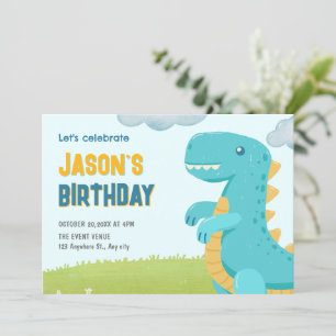 Convites Feliz aniversário dos dinossauros