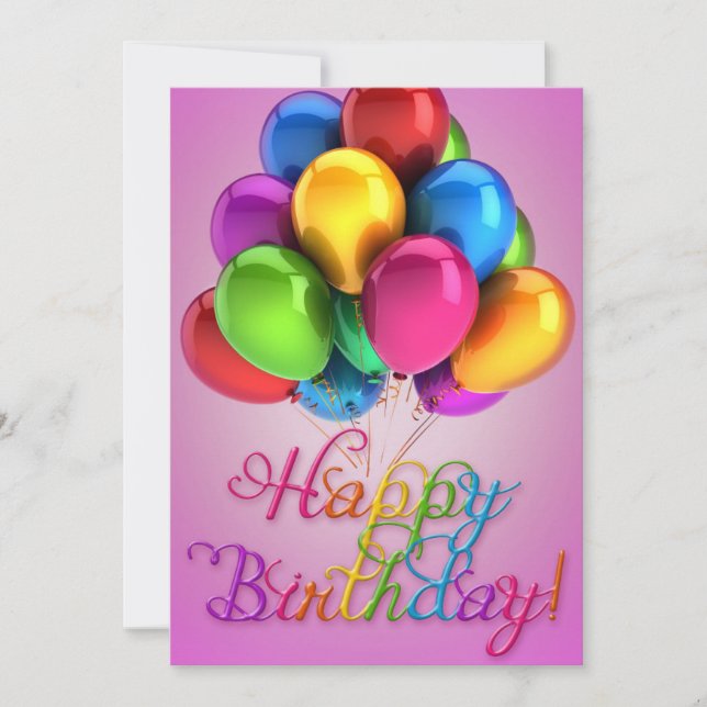 Convites Feliz Aniversário Oferece Bolo De Amor (Frente)