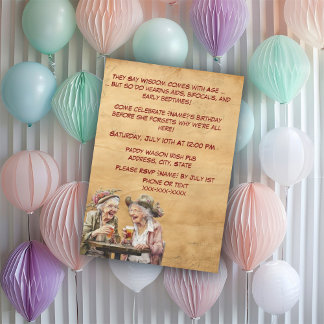 Convites Feliz Aniversário para as Senhoras Mais Velhas - M
