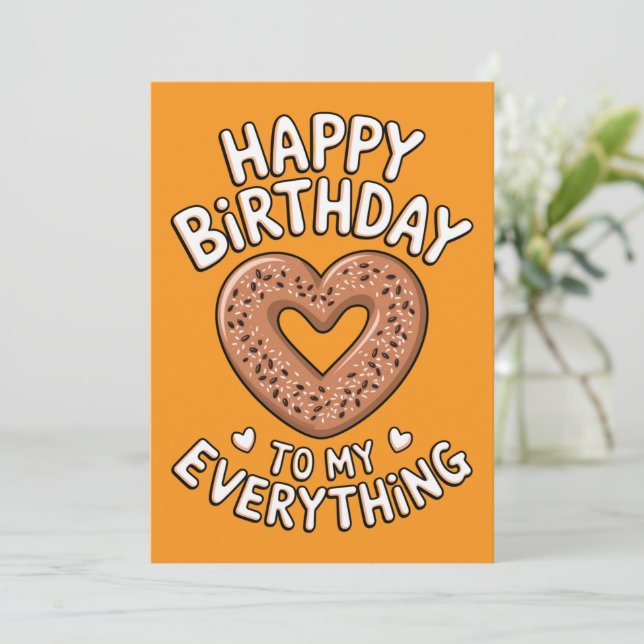 Convites Feliz Aniversário Para Namorado Para Comida Namora (Em pé/Frente)