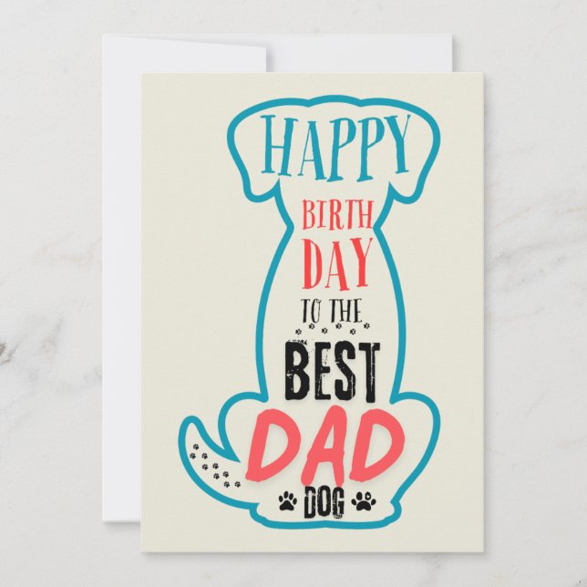 Convites Feliz Aniversário Para O Melhor Pai De Cães (Frente)