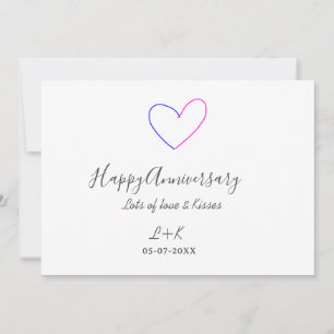 Convites Feliz aniversário rosa azul coração nome data simp