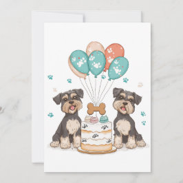 Convites Feliz Aniversário Schnauzer Cães