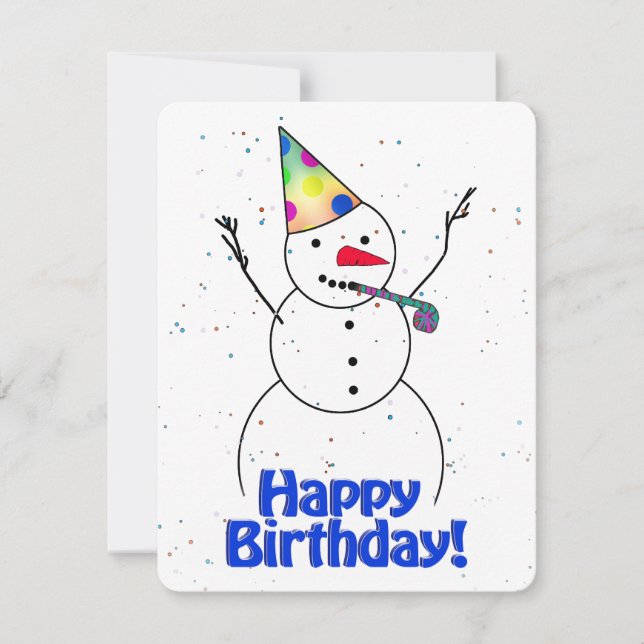 Convites Feliz aniversário Snowman (Frente)