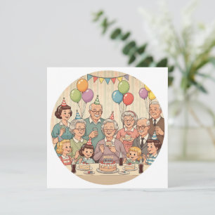 Convites Feliz aniversário Vovó Vintage Design