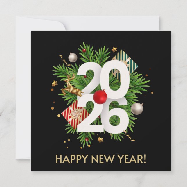 Convites Feliz Ano Novo 2026 (Verso)