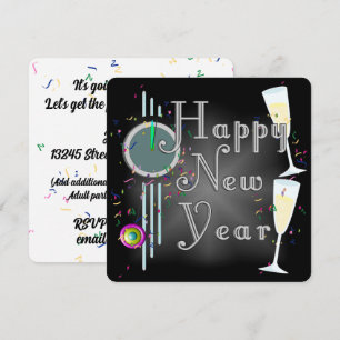 Convites FELIZ ANO NOVO! Contagem Regressiva com Champanhe