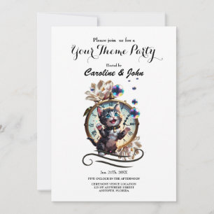 Convites Feliz ano novo te desejo o gatinho fofo.