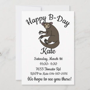 Convites Feliz B-day Aye aye Lemur