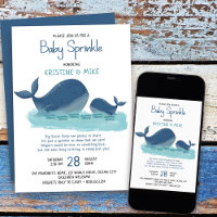 Feliz Baleia Aquarela Menino Baby Sprinkle
