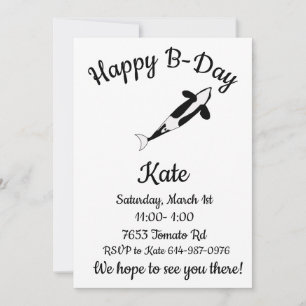 Convites Feliz baleia Orca B-day