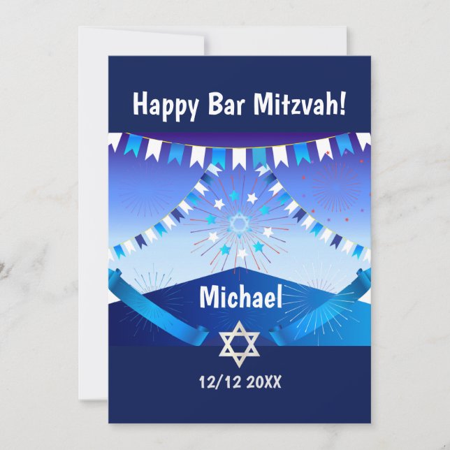 Convites Feliz Bar Mitzvah 20XX (Frente)