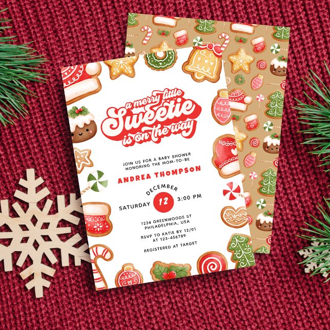 Convites Feliz branca Chá de fraldas de pão de gengibre de  (Criador carregado)