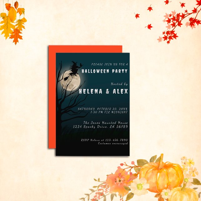 Convites Feliz bruxa negra do halloween (Criador carregado)