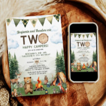 Feliz Camper Duplo Aniversário Conjunto Duplo