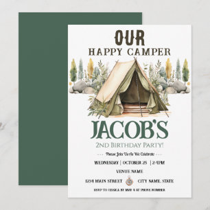 Convites Feliz Camper Kidssegundo aniversário