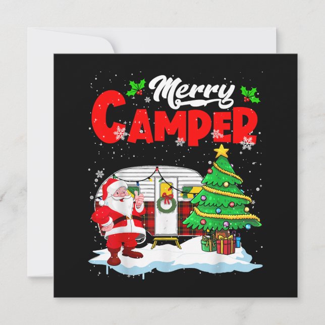 Convites Feliz Camper Papais noeis de Natal Acampamento Cam (Frente)