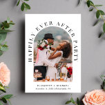 Convites Feliz Casamento de Foto em Festa<br><div class="desc">Elegante ou anúncio privado de casamento e convite de recepção. A frente apresenta sua foto em um quadro arquivado e "Feliz Festa Depois" em tipografia serif clássica. Sob sua foto você pode adicionar seus primeiros nomes, data do casamento e local. No verso, você pode personalizar sua mensagem em mais detalhes...</div>