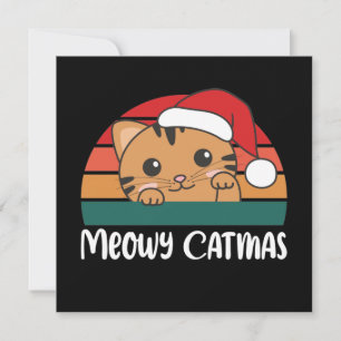 Convites Feliz Catmas Engraçado Gato Convocação de Canhoto
