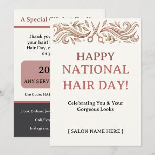 Convites Feliz Código de Promoção de Dia Nacional do Cabelo