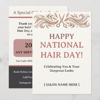 Convites Feliz Código de Promoção de Dia Nacional do Cabelo