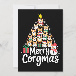 Convites Feliz Corgmas Natal Corgi Cachorro Árvore Boneco d