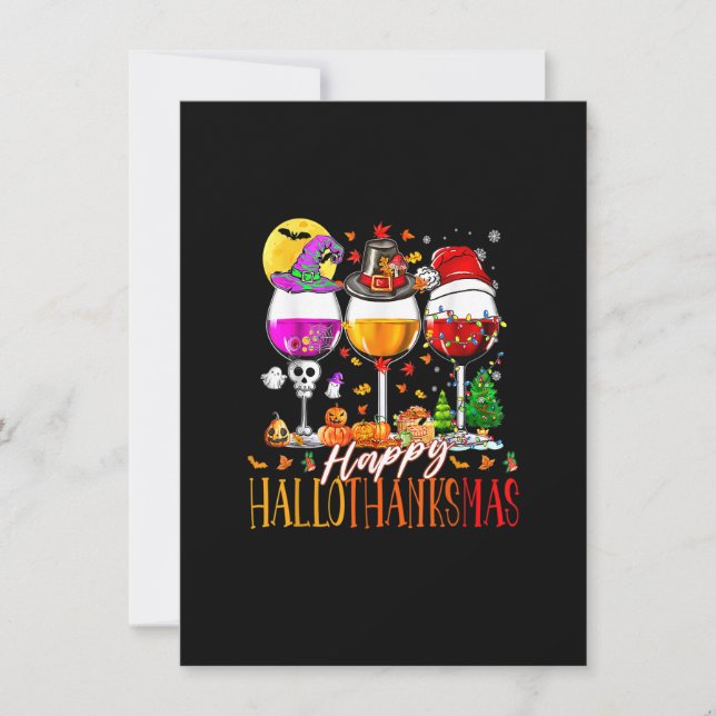 Convites Feliz de Ação de Graças de Feliz Hallothanksmas (Frente)