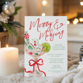 Convites Feliz de Aquarela Mahjong - Partido dos Cocktail d