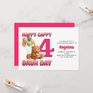 Convites FELIZ DIA CAPPY BRUH Personalizado Capivara 4º Ani