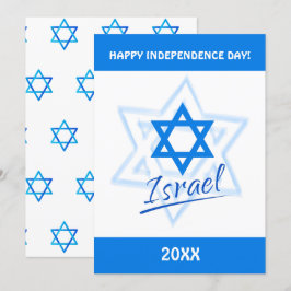 Convites Feliz Dia da Independência de Israel Estrela Azul 