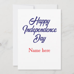 Convites feliz dia da independência nome vermelho azul amer