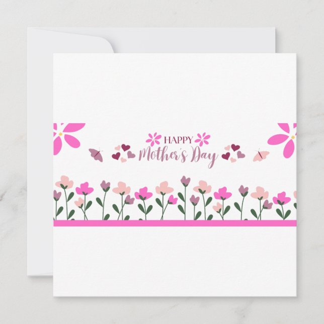 Convites Feliz dia das mães Design multi Cores (Frente)