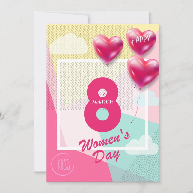 Convites Feliz dia das mulheres! 8 de março Feriado Interna (Frente)