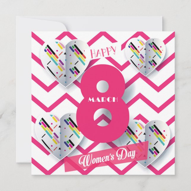 Convites Feliz dia das mulheres! 8 de março Feriado Interna (Frente)
