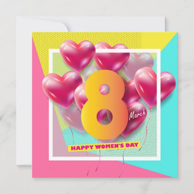 Convites Feliz dia das mulheres! Feriado Internacional de 8 (Frente)