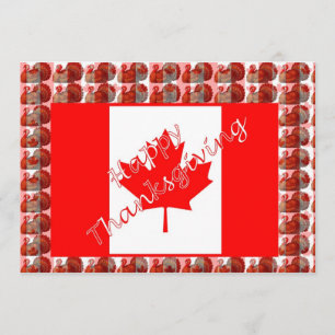 Convites Feliz Dia de Ação de Graças ao Canadá com bandeira
