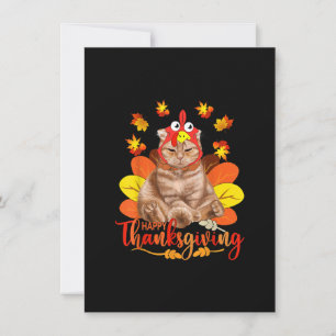 Convites Feliz Dia de Ação de Graças Camiseta Gato Peru Dia