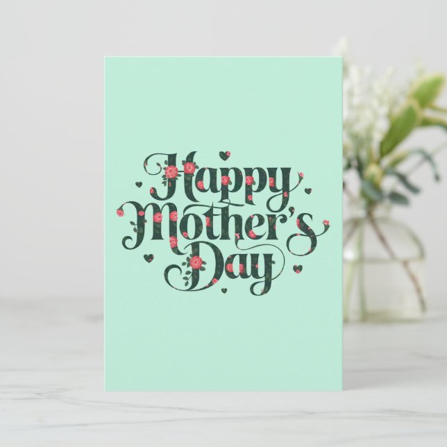 Convites Feliz dia de as mães (Em pé/Frente)