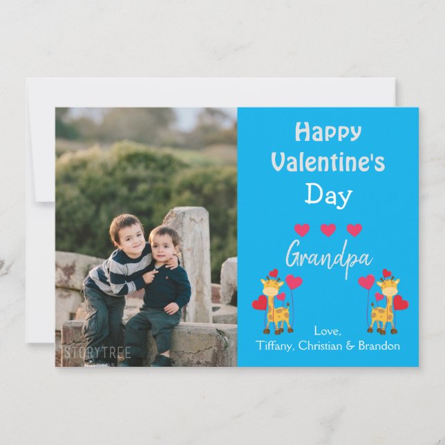 Convites Feliz dia de os namorados Vovô Foto Safari (Frente)