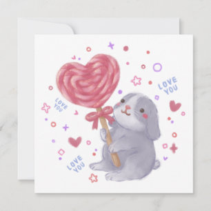 Convites Feliz Dia dos Namorados com Bunny & Lollipop