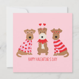 Convites Feliz Dia dos Namorados Welsh Wire Fox Terrier Dog