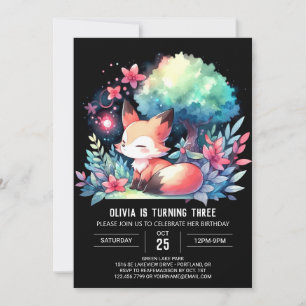 Convites Feliz Fantasia Fox Birthday digital