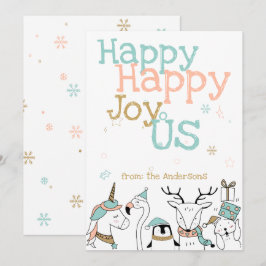Convites Feliz Feliz Joy Us Cartoon Critters Natal