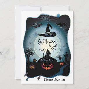 Convites Feliz Festa de Halloween "Treine or Trick"