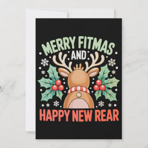 Convites Feliz Fitmas Feliz Ano Novo Treino de Rena Natal