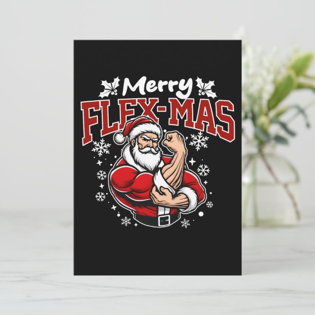 Convites Feliz Flex-mas! Super Papais noeis está aqui! (Em pé/Frente)