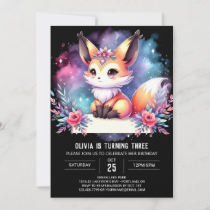 Convites Feliz Fox Birthday digital