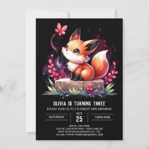 Convites Feliz Fox Birthday digital